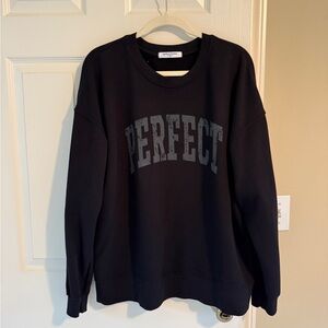 Perfectwhitetee Black Crewneck Sweater